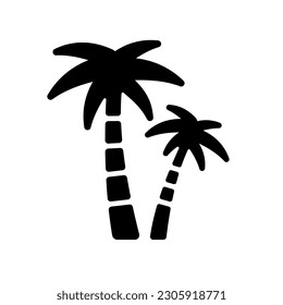 Palm tree ( beach, vacation ) vector icon illustration