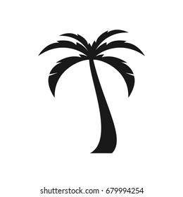palm tree beach vector silhouette
