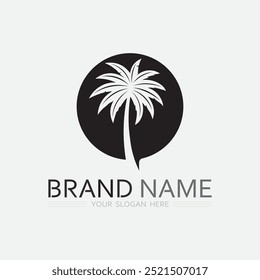 Palm Tree Beach Vintage Icon for product icon logo design 