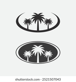 Palm Tree Beach Vintage Icon for product icon logo design 