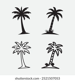 Palm Tree Beach Vintage Ícone para o design de logotipo do ícone do produto 