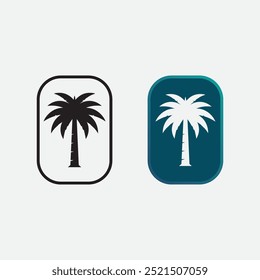 Palm Tree Beach Vintage Icon for product icon logo design 