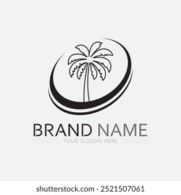 Palm Tree Beach Vintage Ícone para o design de logotipo do ícone do produto 