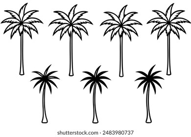 Palm Tree Beautiful Line Art Illustration Designs Inspiration