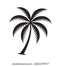 Palm tree black isolated silhouette vector icon design