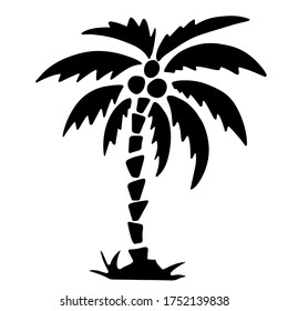 Palm Tree Black Line Icon Logo Stock Vector (Royalty Free) 1752139838 ...