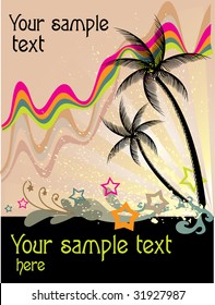 Palm tree and black place
