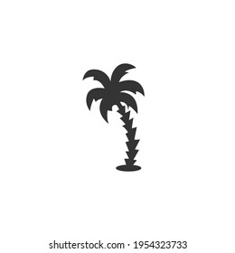Palm tree black vector, icon on a white background