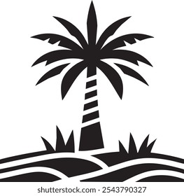 Silueta de Vector negro de palmera