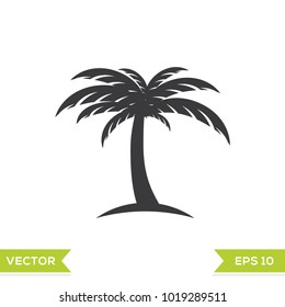 palm tree black web icon flat on white background vector template illustration 