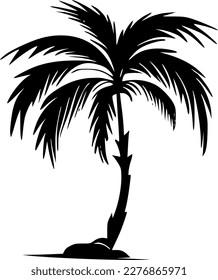 Palmbaum - Schwarz-Weiß-Symbol einzeln - Vektorgrafik