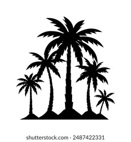 Palm Tree Border And Isolated White Background 
