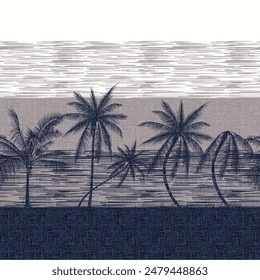 palm tree border pattern on textures background