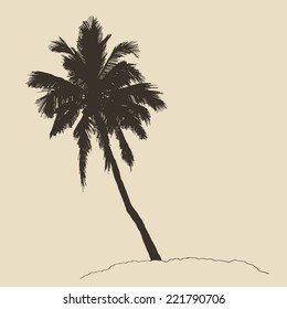 palm tree, Bounty, vintage engraving vector illustration, hand drawn