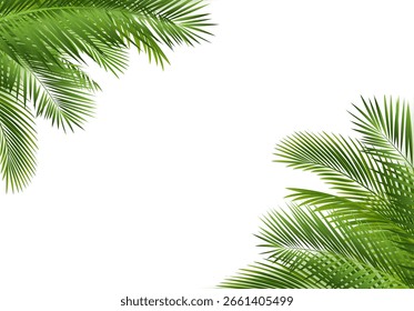 Palmzweig einzeln auf weißem Hintergrund mit Farbverlauf-Mesh, Vektorgrafik