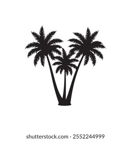 palmeira árvore ramo silhueta vetor arte plana design