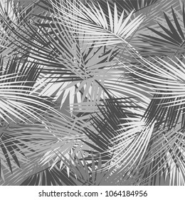 Palm tree branches on abstract background. Vector illustration.