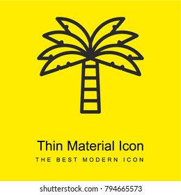 Palm tree bright yellow material minimal icon or logo design