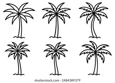 Palm Tree bundle art illustration for enthusiasts of beach-inspired beauty
