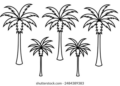 Palm Tree bundle art illustration ideal for detailed tropical art projects