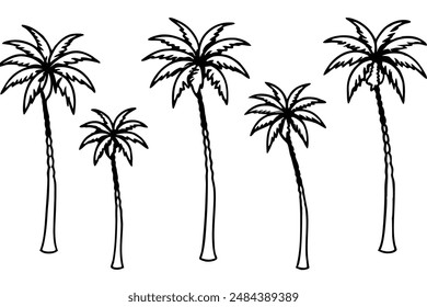 Palm Tree bundle art illustration for lovers of tropical and beach art