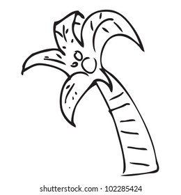 Palm tree cartoon doodle