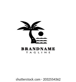 palm tree cartoon logo icon cute template modern vector illustration