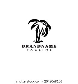 palm tree cartoon logo icon design template modern vector illustration