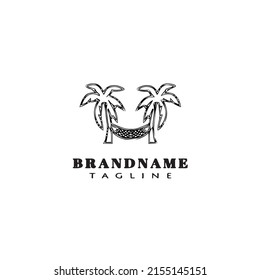 símbolo del logotipo de la caricatura de la palmera diseño del icono vector moderno lindo