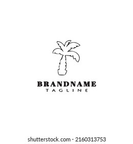 palm tree cartoon logo icon design template modern cute illustration
