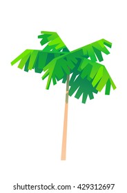 palm tree cartoon one object with green leaves