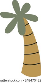 Palm Tree Childish Vector Illustration