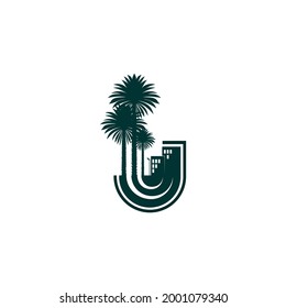 Palm tree city logo design inspiration