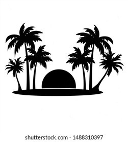 
Palm tree  clip art. Transparent background