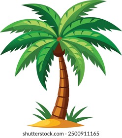 Palm Tree Clip Art Vector Illustration Art.