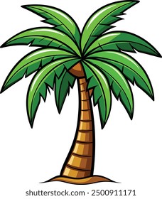 Palm Tree Clip Art Vector Illustration Art.