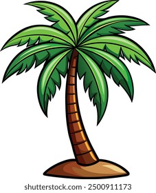 Palm Tree Clip Art Vector Illustration Art.