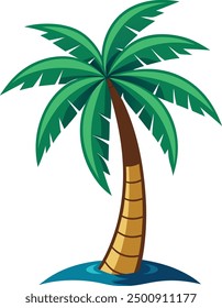 Palm Tree Clip Art Vector Illustration Art.