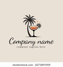 Logotipo de la palmera y del cóctel