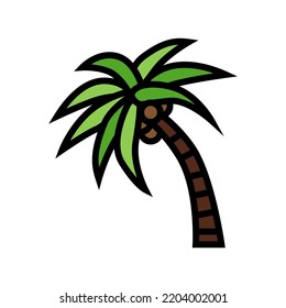 palm tree coconut color icon vector. palm tree coconut sign. isolated symbol illustration