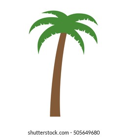 Palm tree or coconut tree flat vector color icon for vacation apps and websites