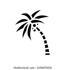 palm tree coconut glyph icon vector. palm tree coconut sign. isolated symbol illustration