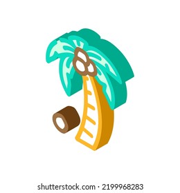 palm tree coconut isometric icon vector. palm tree coconut sign. isolated symbol illustration