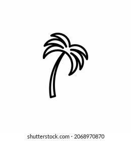 Palm tree, coconut tree line icon design concept 