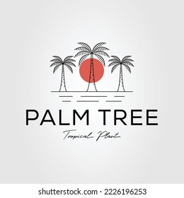 palm tree or coconut plant logo vector illustration design