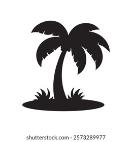 Palm Tree, coconut tree silhouette vector art