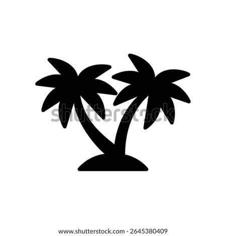 Palm tree or coconut trees icon for tropical island