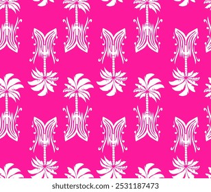 Vector de ilustración de patrón transparente tropical de coco de palmera