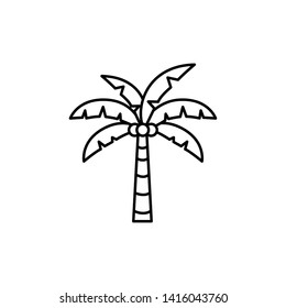 palm tree with coconut in white background