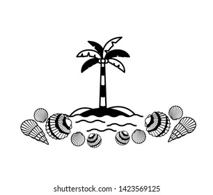 palm tree with coconut in white background